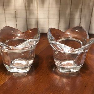 1980’s Orrefors Kostaboda Tuscany Tulip Crystal Votive candy holders